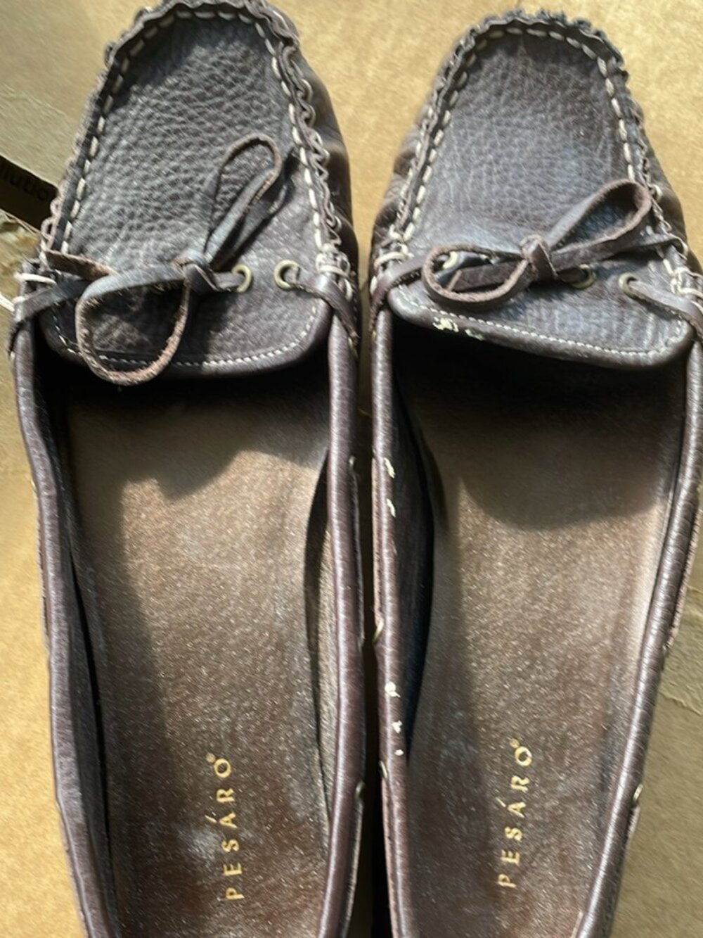 Pesaro Brown Leather Moccasin Loafers